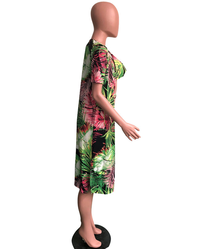 Three-piece printed cloak bikini swimsuit