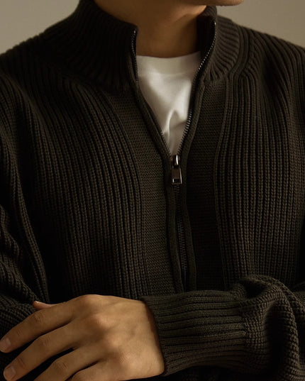 Anti-Pilling Heavy Zipper Coat Sweater Solid Color Sweater Thickened