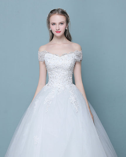 New style word wedding dress new Korean bride married slender tail neat factory direct sales