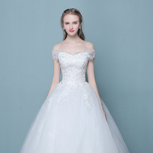 New style word wedding dress new Korean bride married slender tail neat factory direct sales