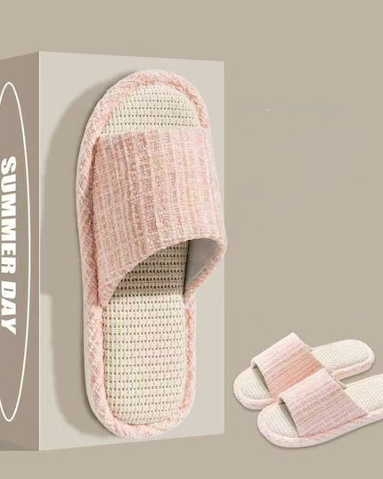 Indoor Summer Sweat Absorbing Cotton And Linen Slippers