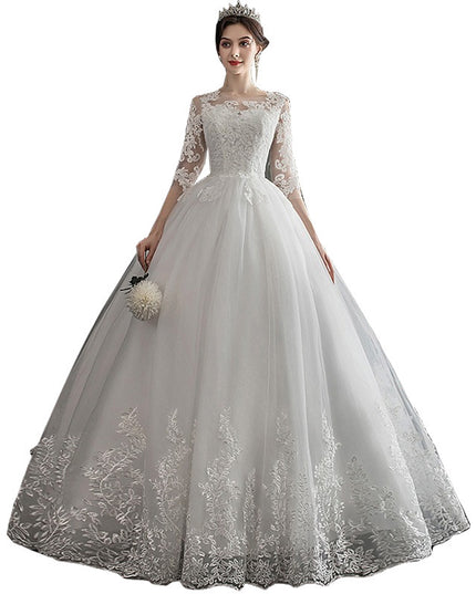 One-shoulder Dream Slim Sleeve Lace Bride