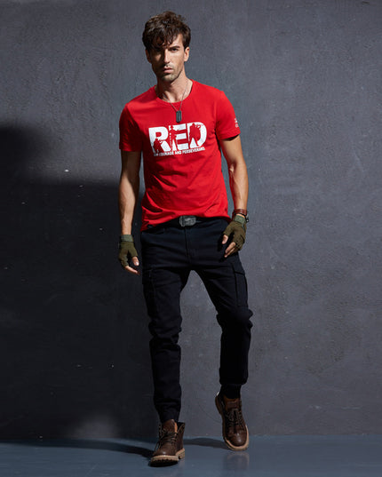 Men's slim solid color trousers