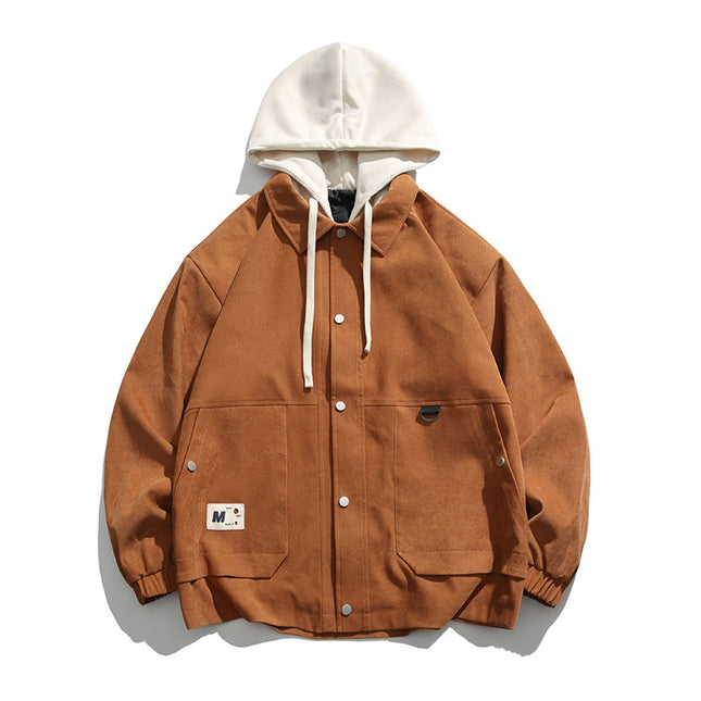 Jacket Hooded Fake Two Pieces Loose Casual Shell Jacket