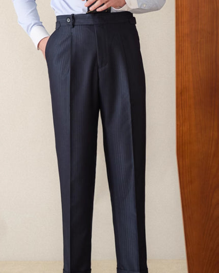 Business Casual Gentry Striped Straight High-waisted Trousers