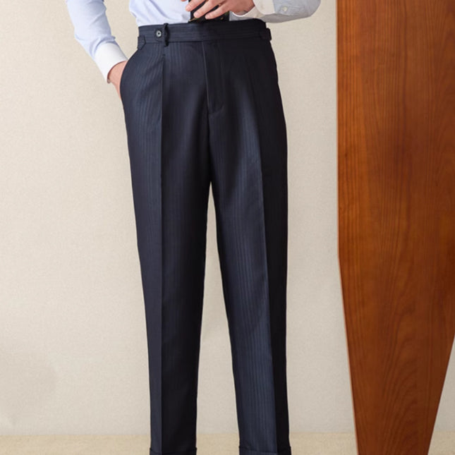 Business Casual Gentry Striped Straight High-waisted Trousers