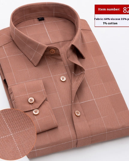 Shirt Men's Long Sleeve Spring And Autumn Middle-aged Loose Casual Men's Shirt