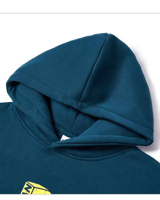 Fashion Printing Velvet Padded Hooded Sweatshirt