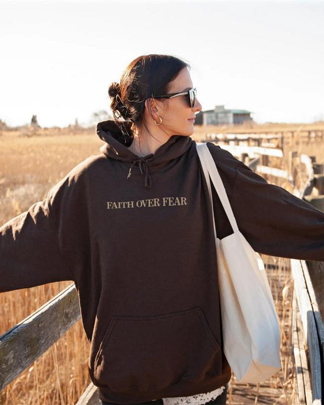 New Hoodie Faith Fear Men's And Women's Printed Sweatshirt