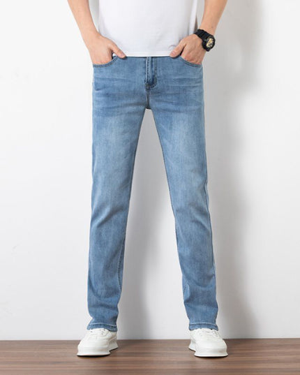 Loose Youth Straight Slim Fit Elastic Trend Men's Jeans