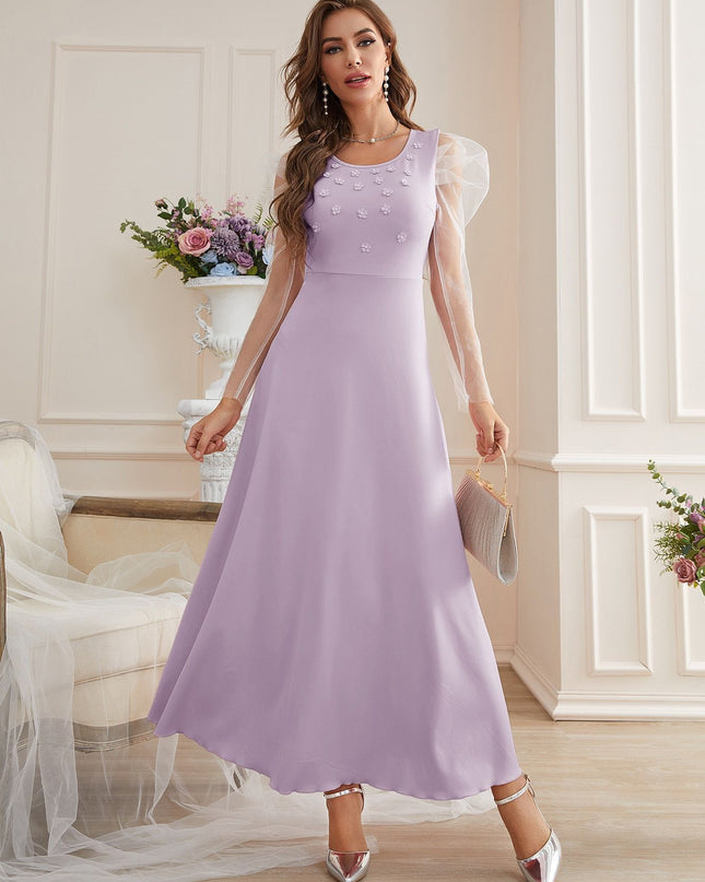 Fashion Elegant Mesh Sleeves Women's Dress