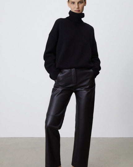 Autumn And Winter European And American Loose Basic Style Solid Color Pullover
