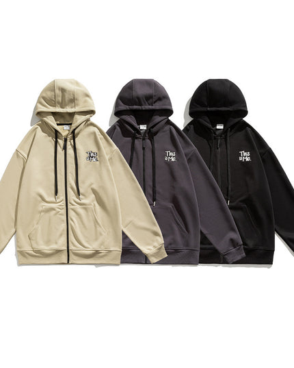 Heavy Embroidery Hooded Cardigan Coat