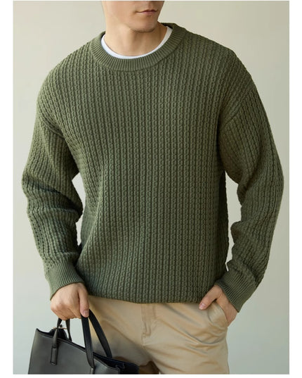 High-end Long Sleeve Loose Round Neck Men's Knitwear