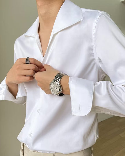 Hong Kong Style Fashion Spring And Autumn Men's Casual Shirt