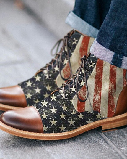 Flat Bottom Martin Boots British Style Retro Short Men's Boots
