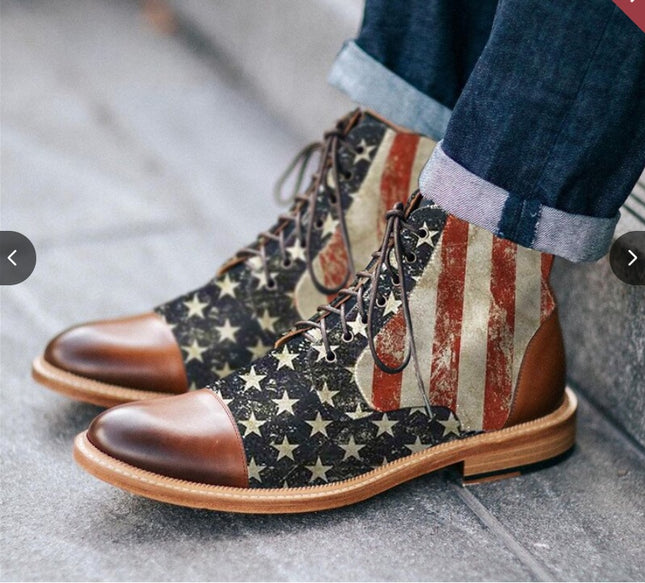 Flat Bottom Martin Boots British Style Retro Short Men's Boots
