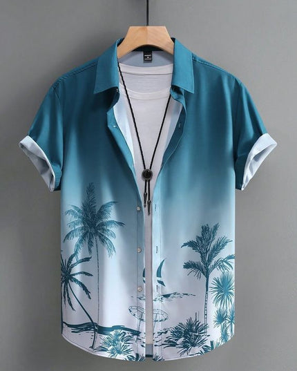 Men's Shirt Hot Sale In Hot-selling Floral-print Hawaiian Beach Degrees