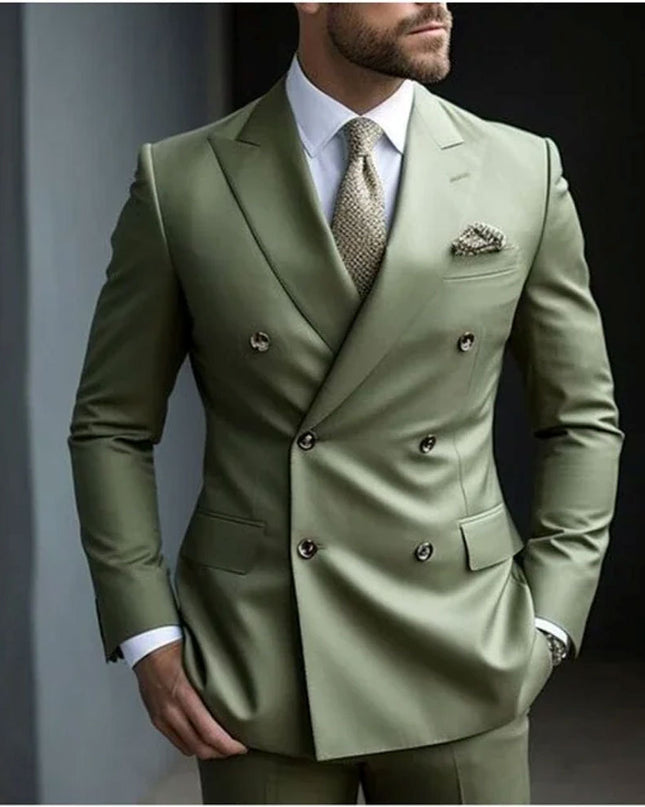 Men's Two-piece Suit Korean Style Slim Fit Business Best Man Casual Suit