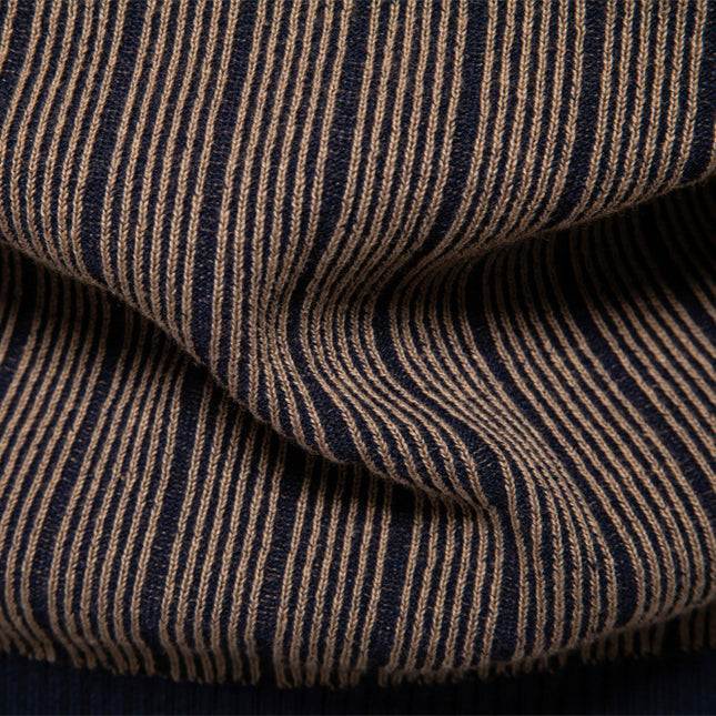 Half Turtleneck Slim Striped Top Fashion Men's Pullovers