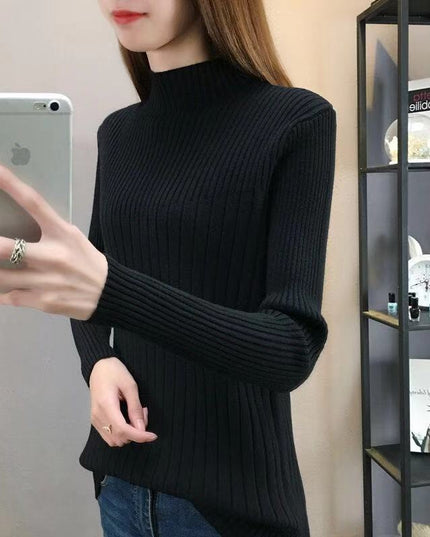 Slim Fit Slimming Inner Knitted Bottoming Shirt Women's Long Sleeve