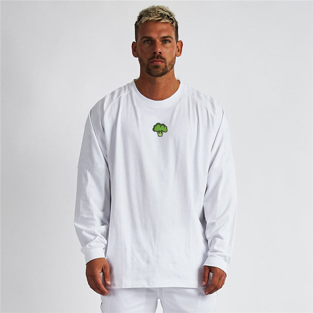 Men's Oversize Loose Fit Fitness Long Sleeve T-shirt