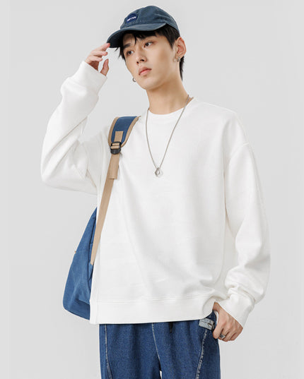 Round Neck Top Loose Casual Long Sleeves