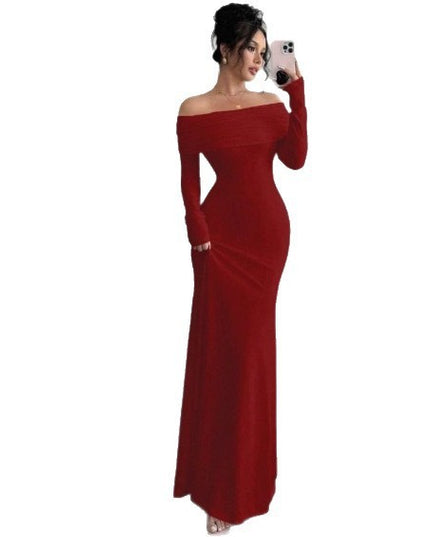 Women's  Off-shoulder Fashion Slim Temperament Sexy Sheath Dress