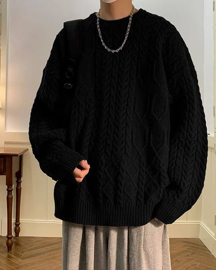 Cable-knit Sweater Men's Japanese Trendy