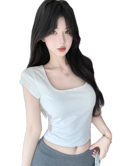 Summer Sexy Lace Stitching Backless Slim Fit All-matching