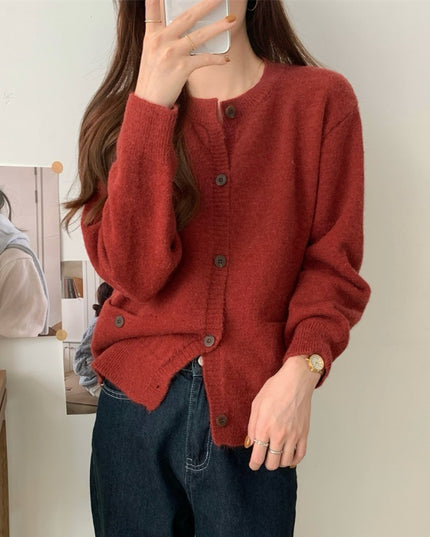 Long Sleeve Women's Knitted Cardigan Top