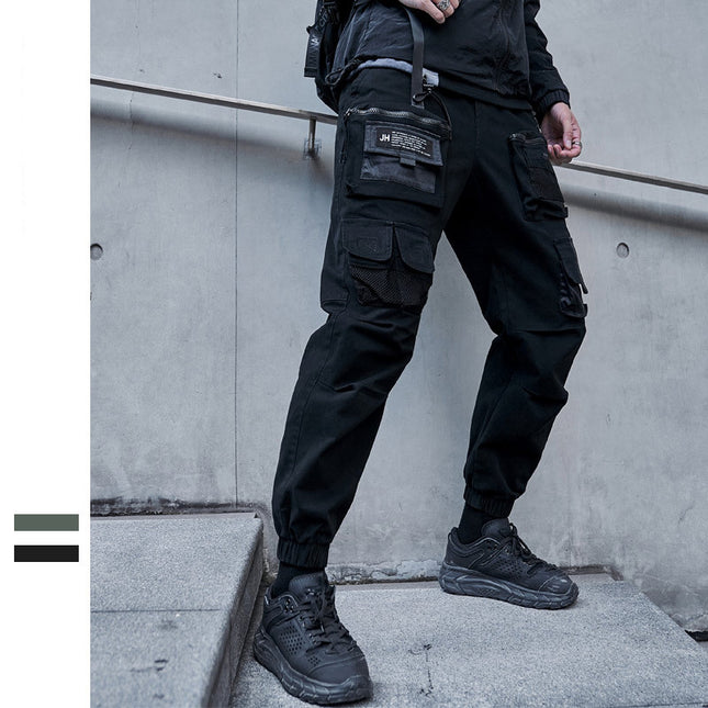 Multi-pocket cropped slacks
