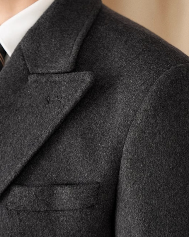 Double Breasted Coat Wool Atmospheric Field Coat