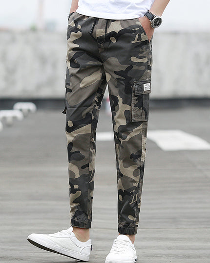 Camouflage tooling multi-pocket pants feet feet pants pants nine pants