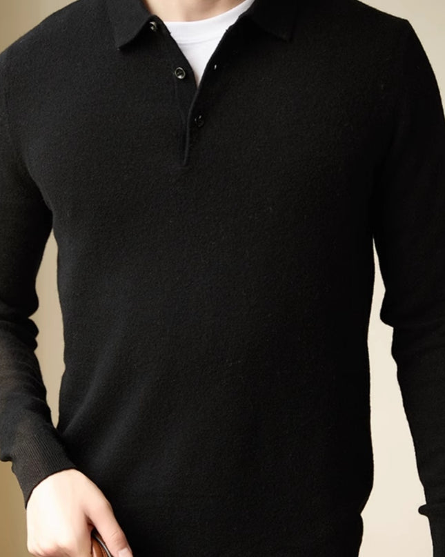 Men's Polo Collar Business Casual Sweater