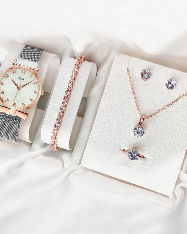 Leisure Gift Quartz Watch Five-piece Set Accessories Set