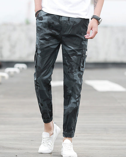 Camouflage tooling multi-pocket pants feet feet pants pants nine pants
