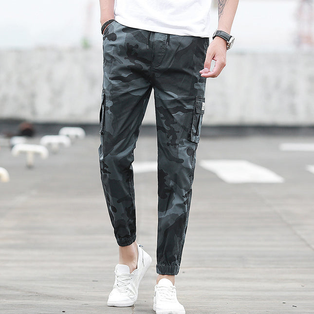 Camouflage tooling multi-pocket pants feet feet pants pants nine pants
