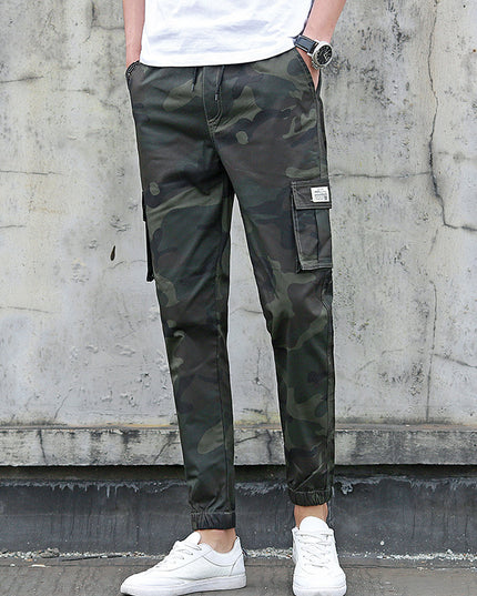 Camouflage tooling multi-pocket pants feet feet pants pants nine pants