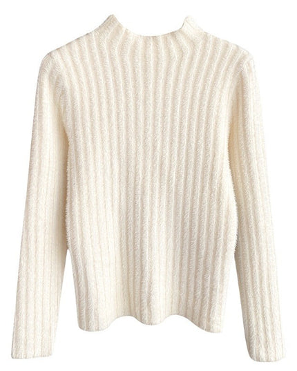 High-grade Fleece-lined Half-high Collar Knitted Bottoming Shirt Inner Wear Sweater