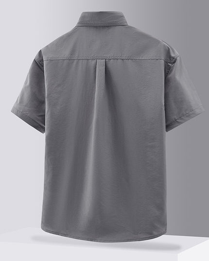 Casual Solid Color Workwear Shirt Men