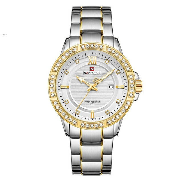 Diamond watch men's waterproof luminous large dial quartz watch