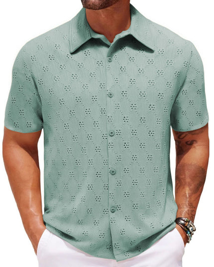 Hollow Jacquard Summer Casual Short Sleeve