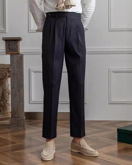 Casual Men's Paris Buckle Straight Business Small Naples Non-ironing All-match Suit Pants