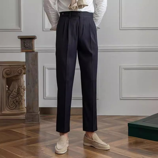 Casual Men's Paris Buckle Straight Business Small Naples Non-ironing All-match Suit Pants