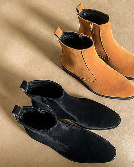 Suede Chelsea Men's British Trend Casual High Top Ankle Boots