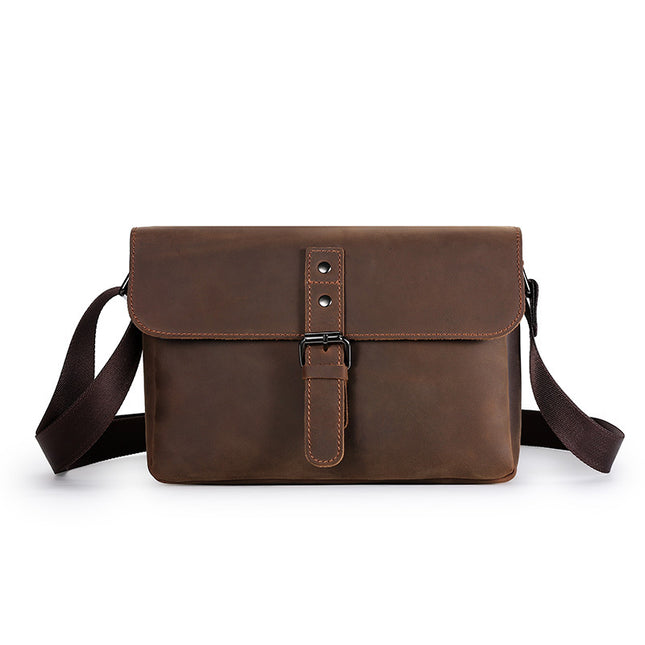 Retro Men’s Crazy Horseskin Shoulder Bag | Fashion Trend Leather Bag