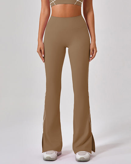 High Waist Tight Nude Feel Hip Lifting Yoga Bell-bottom Pants Women