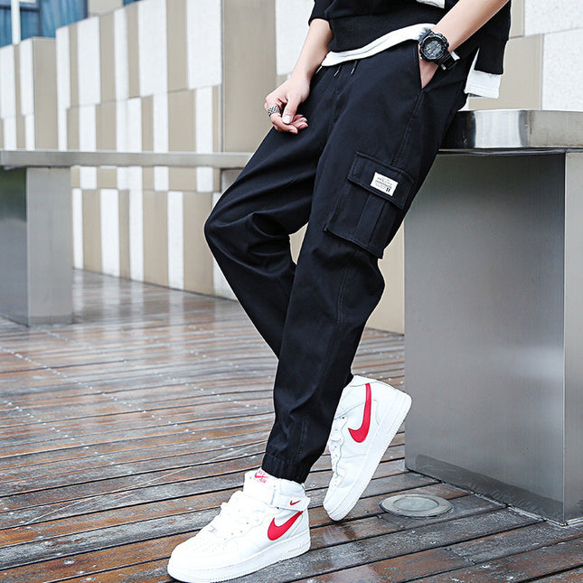 Men's straight-leg cropped trousers