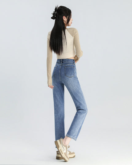 All-match Cropped Straight Jeans For Women